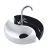 Fuzhou manufacturer Chinese art design round bathroom ceramic sink