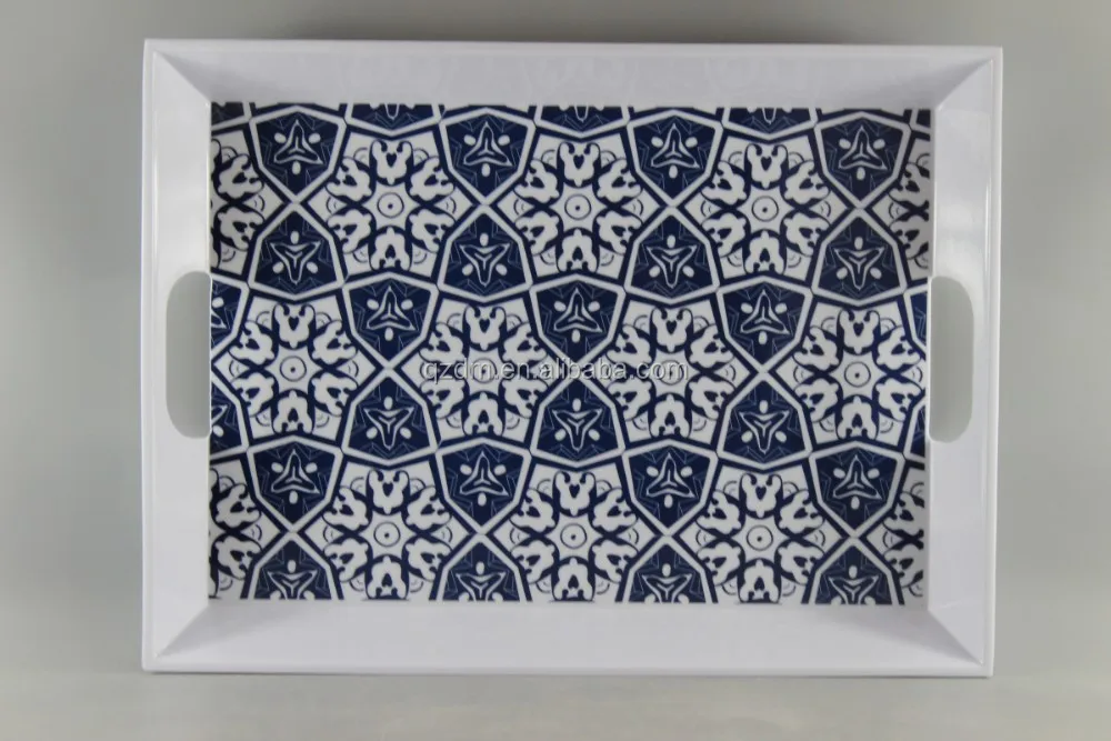 30% Melamine 20 Inch Large Serving Tray With Handle