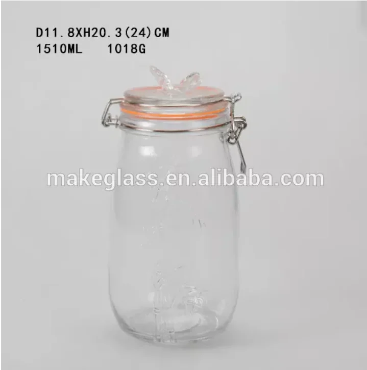 1510ml 1850ml 2900ml 3000ml 3 Liter Locking Lids Large Glass Jar Big