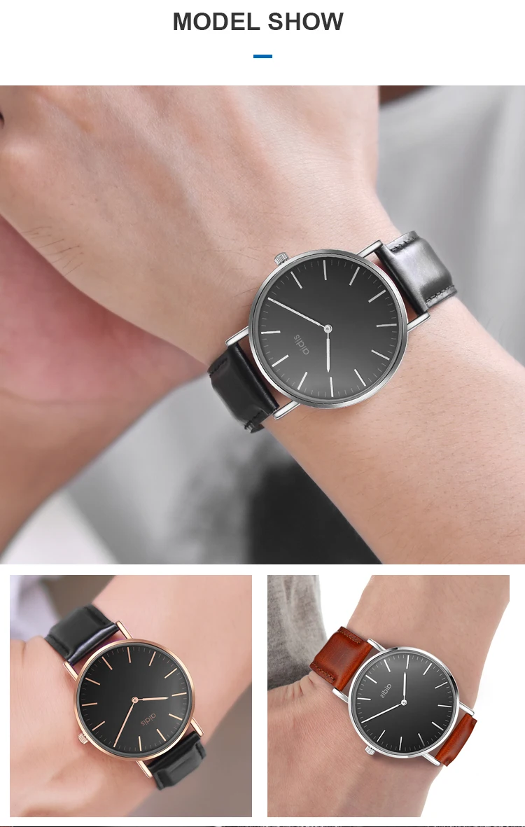 OEM Custom Logo Leather Waterproof Rose Gold Wrist Watch Japan Miyota Movement Quartz Watches Men Luxury