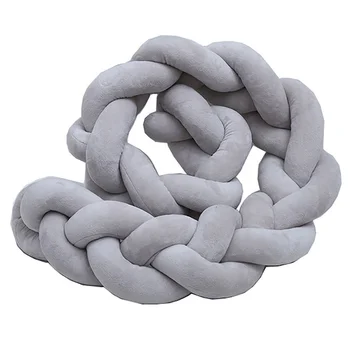 Baby Crib Bumper Cute Comfortable Knotted Braided Plush Nursery