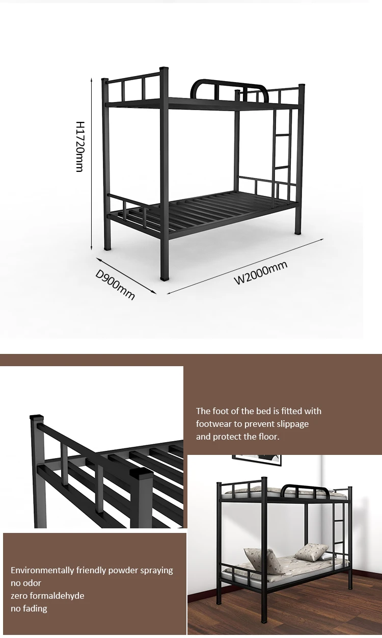 Factory Dubai Strong Steel Tube Loft Bunk Bed Dormitory Use Kids Bunk