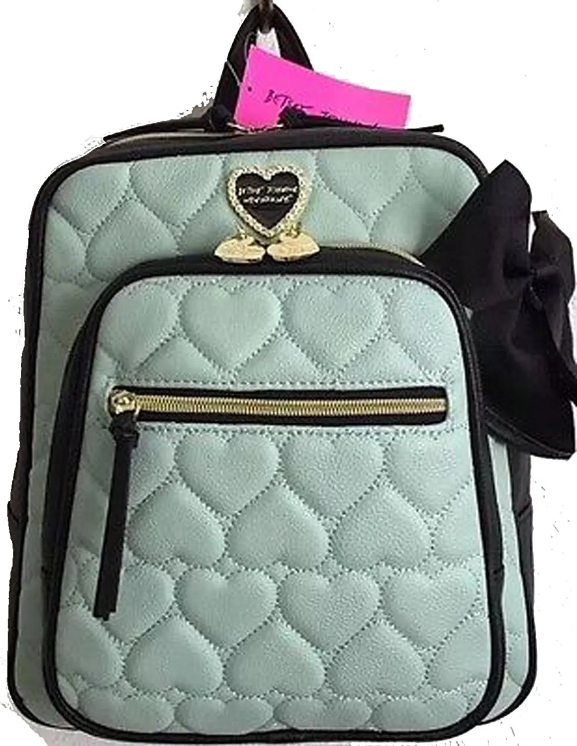 betsey johnson quilted heart backpack