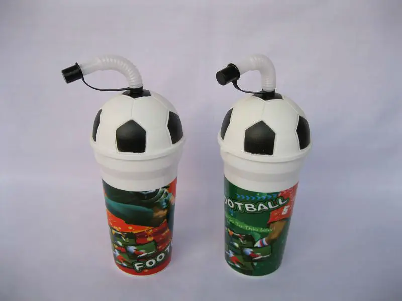 400ml Football Plastic Cup With Straw And Lid/advertising Cup Buy