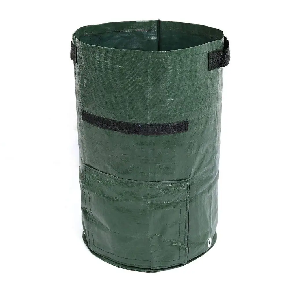 Pausseo 1-Pack Garden Bag,Reusable Yard Waste Bag,120L Capacity Waste Bag Garden Lawn and Leaf Bag Polyethylene Multi-Use Bag Buddy Support Stand Bag Sack Set-Green Bag Holder