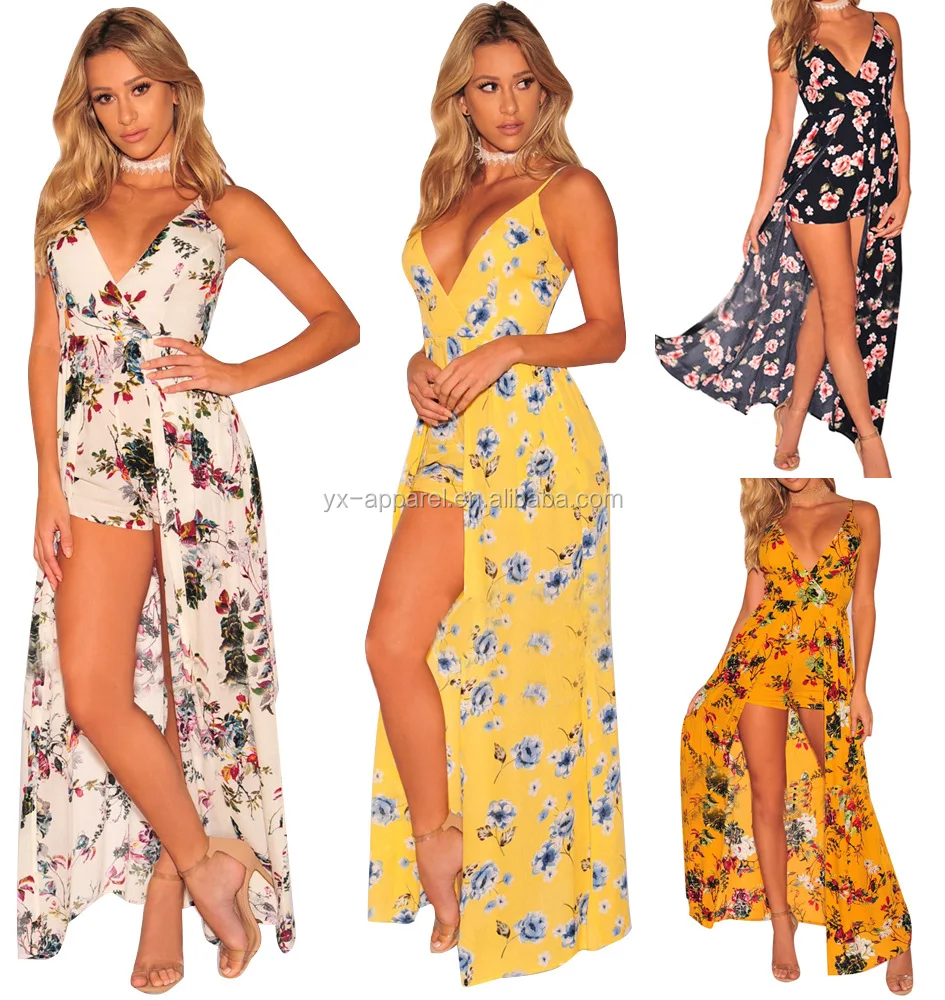 romper split maxi dress