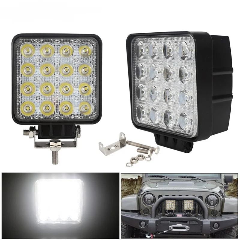 Factory wholesale square 4.5inch 12v 48w heavy equipment led tractor work lights ip67 led work lights for truck