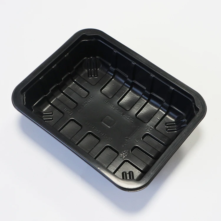 Disposable Black Pp Food Plastic Containers Blister Packaging Meat Tray