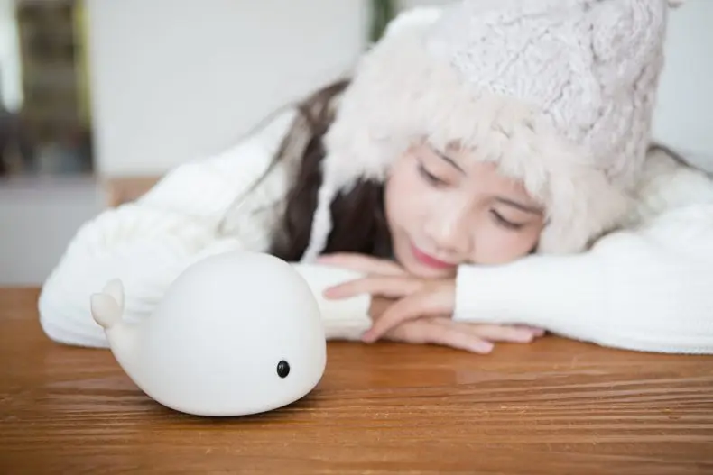 Soft Silicone LED dolphin night light Colorful with tap control and color change