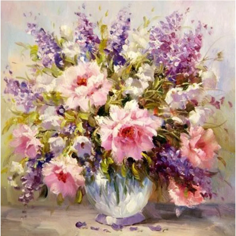 Famous Artwork Flower Photos 3d Wall Art Diy Oil Painting - Buy 3d Oil