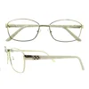 Elegant Stainless Material Frame Slice Spectacle Frame With Acetate Tips For Women