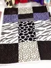 Hot selling Luxury Hybrid Cheetah Cow Zebra Print Patchwork printed flannel Blanket