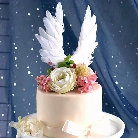 天使の羽妖精の羽ケーキトッパー装飾美的クリエイティブ手作り白鳥プリンセス誕生日パーティーベビーシャワー結婚式 Buy 羽 結婚式の装飾 ケーキトッパー Product On Alibaba Com