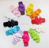 bow shape elastic fabric flower hair headband for kids