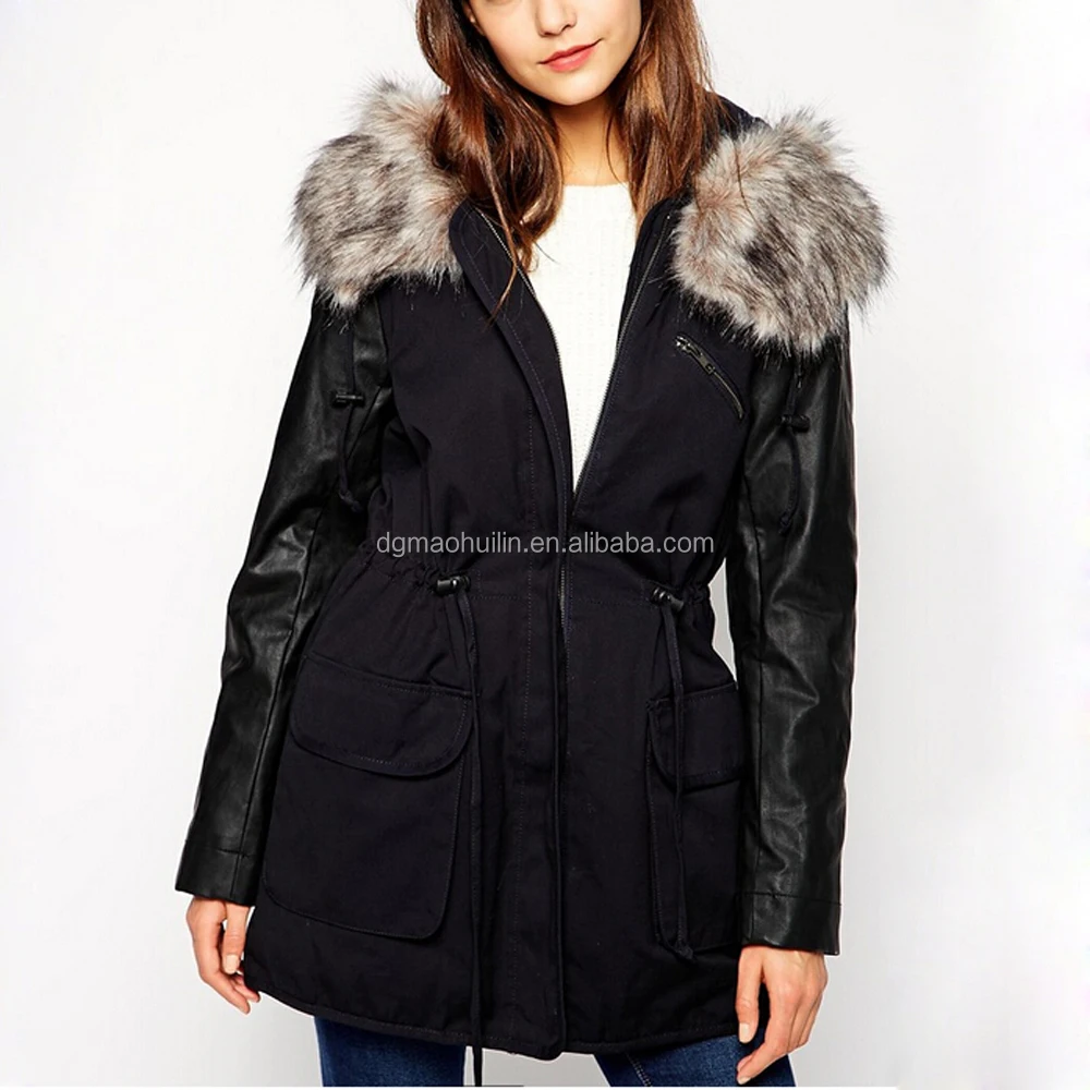 ladies hooded parka