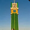 Colorful Large Outdoor Stainless Steel Clock Sculpture