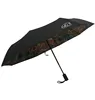 Windproof auto open and close umbrella,plain black umbrella with full automatic