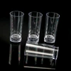LULA 2oz Plastic Fluted Shot Glass 45ml Clear Vodka Drinking Glass Home Bar Mini Wine Cups