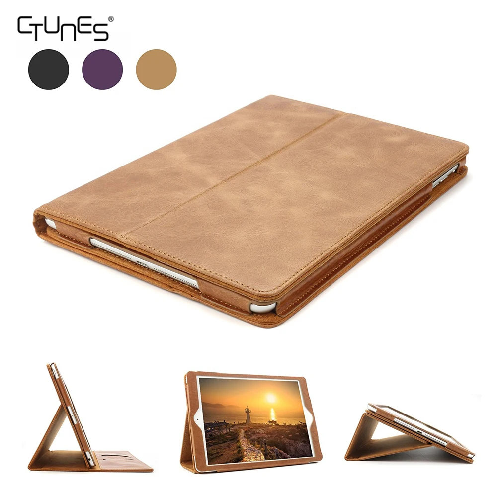 Genuine Leather Smart Cover Protective Slim Folio Flip Stand Case For