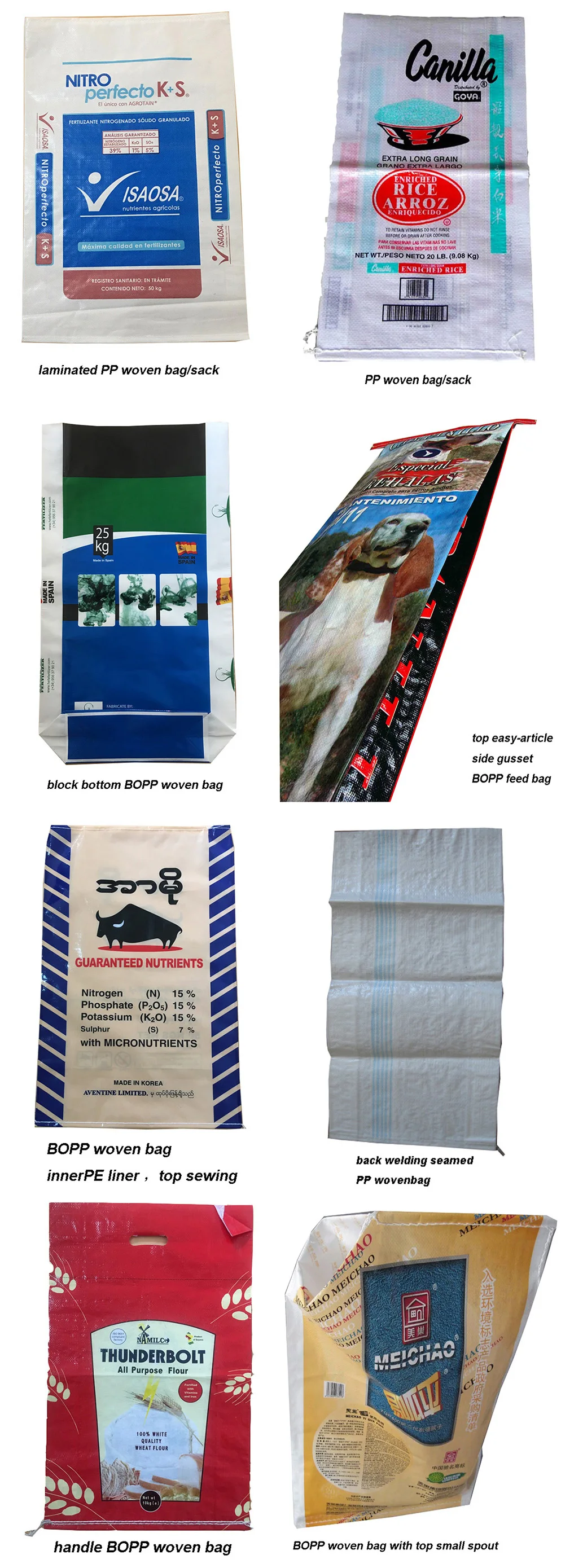 lamination Matt / bopp moistureproof 50kg white pp woven sugar bag with PE liner