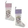 Monogram Christmas Decor Unicorn Beaded Stocking