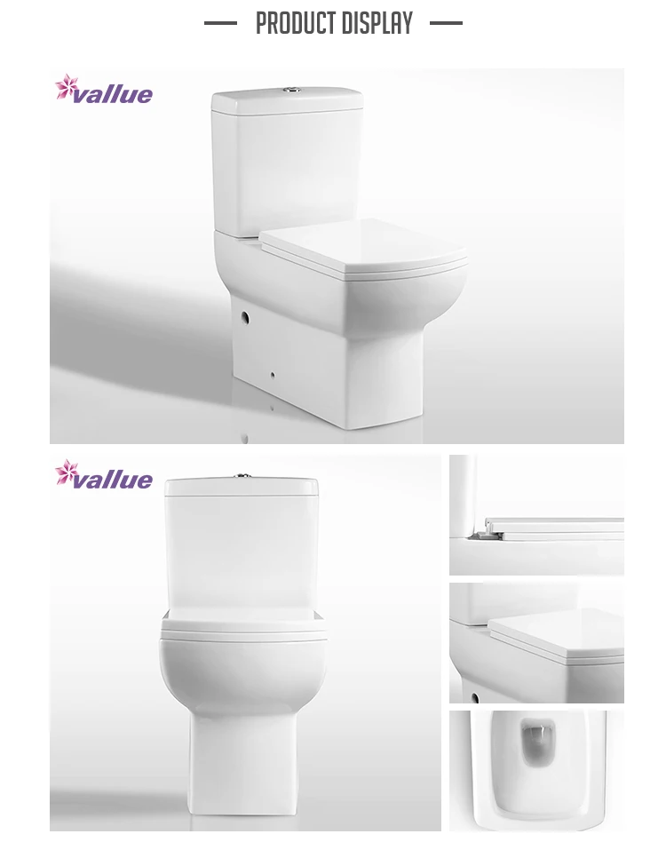 High Quality Ceramic Wc Commode Two Piece Pedestal Pan Toilets