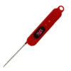 Fast Temperature Sensor Collapsible Probe LED Screen Food Meat Thermometer Customazed Logo Red