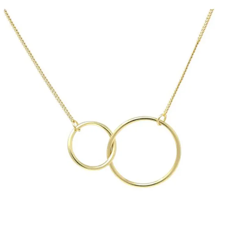 mother daughter interlocking circle necklace