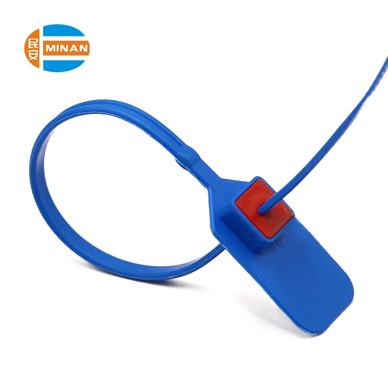 MA - PS 6032Airline security tamper proof Adjustable length PP plastic seals with logo and number for luggage