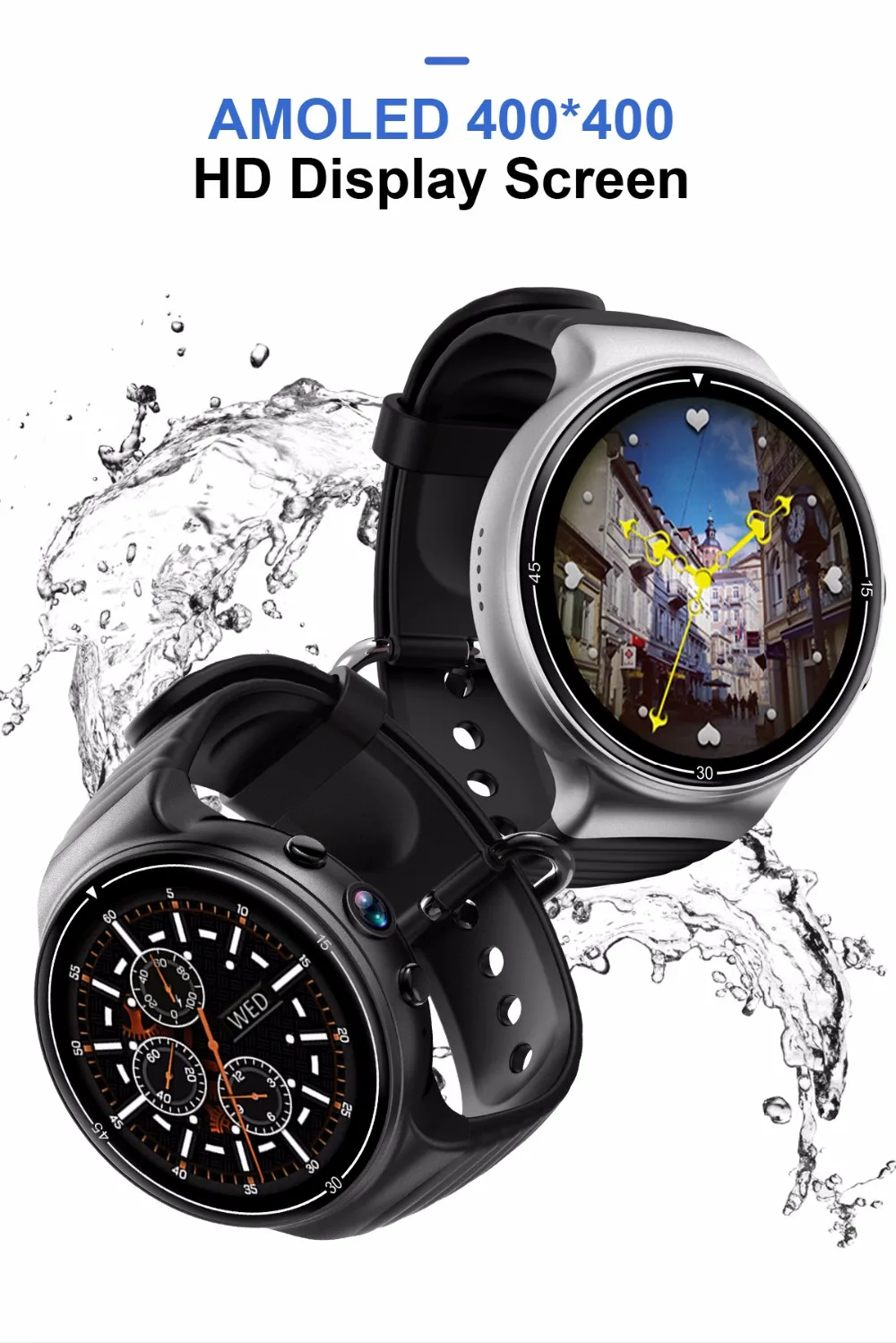 I8 Smart Watch Android 7.0 1.39'' Amoled 400*400 4g Phone Watch