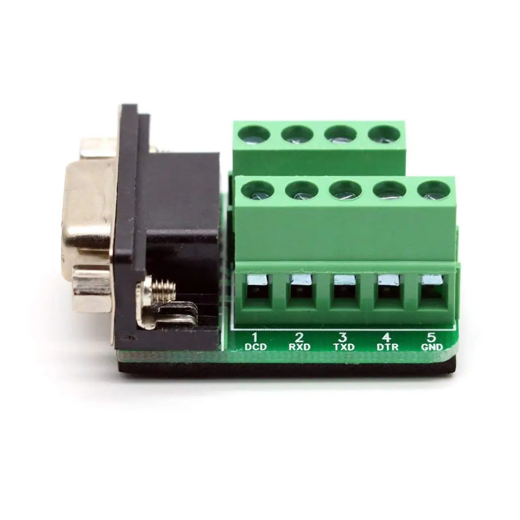 LICTOP 2 Pcs DB9 Female Connector Breakout D-SUB Adapter Plate Connector RS232 Serial to Terminal Board Signal Module