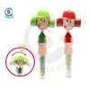 Sweetcube giggle candy toy Cartoon Figure Giggle Head Whistle toy with candy
