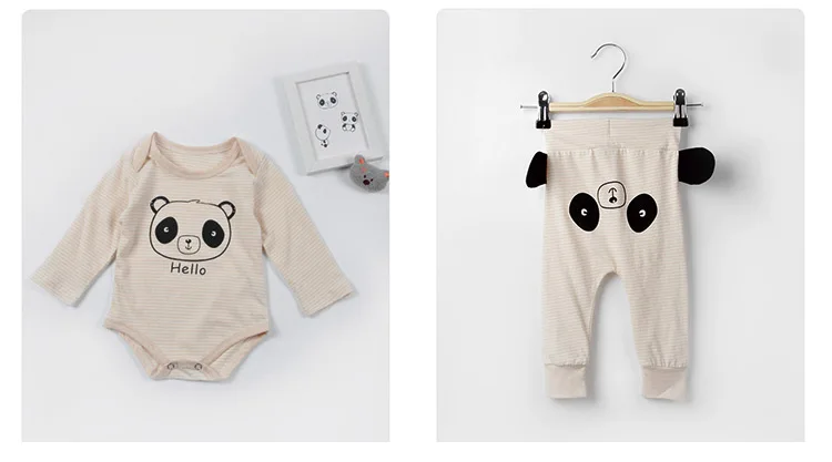 Custom Organic Cotton Fabric Newborn Baby Clothes Set