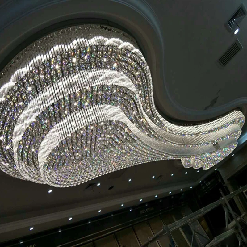 modern led recessed crystal chandelier ceiling light decoration