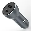 Metal Led Quick Charge QC 3.0 Micro Usb Type C 3.1a PD Cell Phone Car Charger for iPhone X iPhone 8