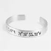 New Personalized Coordinates Bracelet Cuff Bracelet with Your Custom Latitude and Longitude