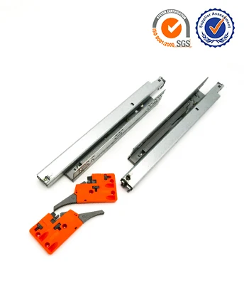 3 Fold Soft Closing Kitchen Full Extension Plastic Telescopic