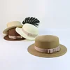 Summer Outerdoor England Hats Adult Bow knot Sun Straw Flat Hat