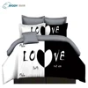 100% Polyester Black And White Cheap Bed linen Duvet Cover Comforter Set With Pillowcase