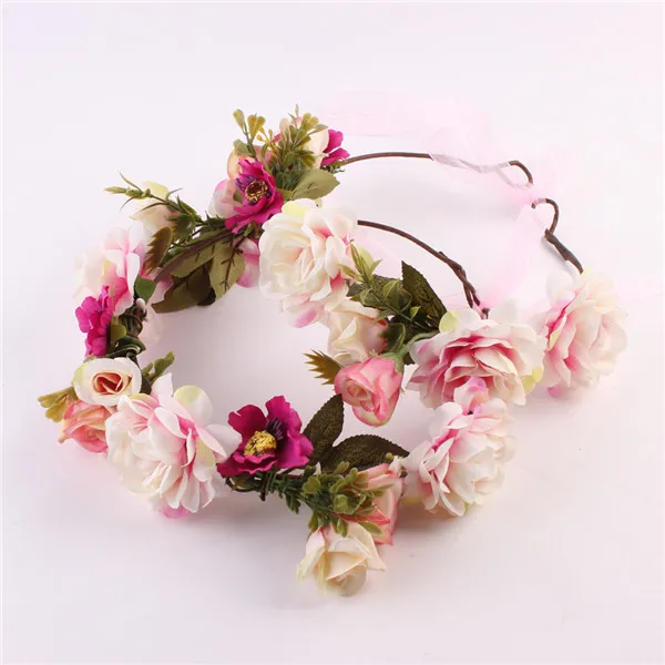 Flower Wreath headband Floral Garland Crown Hair Accessories for Mom & Kids 