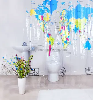 Transpa Word Map Design Plastic Shower Curtain Transpa Word Map Design Plastic Shower Curtain