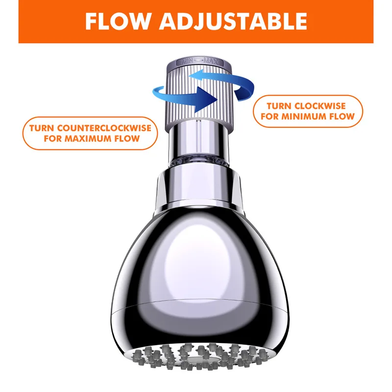 Water Flow Regulator On Handheld Shower Heads For Showering Water