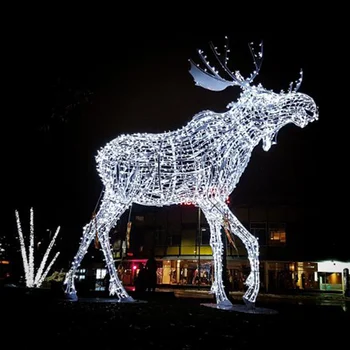 Large Outdoor Life Size Animal Moose Shaped Led Outdoor Lighting