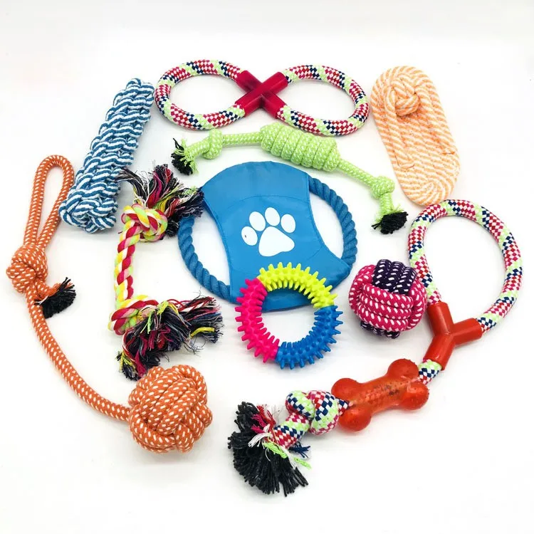 New Dog Toy Various Cheap Durable Pet Rope Toys 10 Pack Combination Chew Dog Toy Set