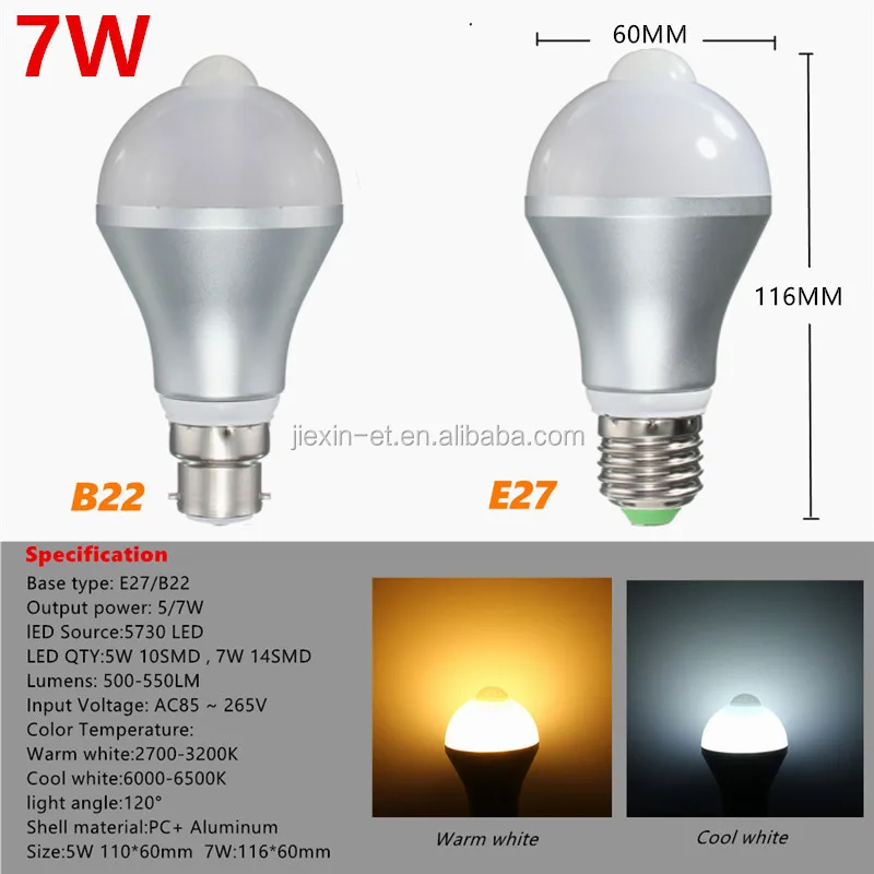 2018 Smart Led Sensor Light Bulb E27 5w 7w 9w Microwave ...