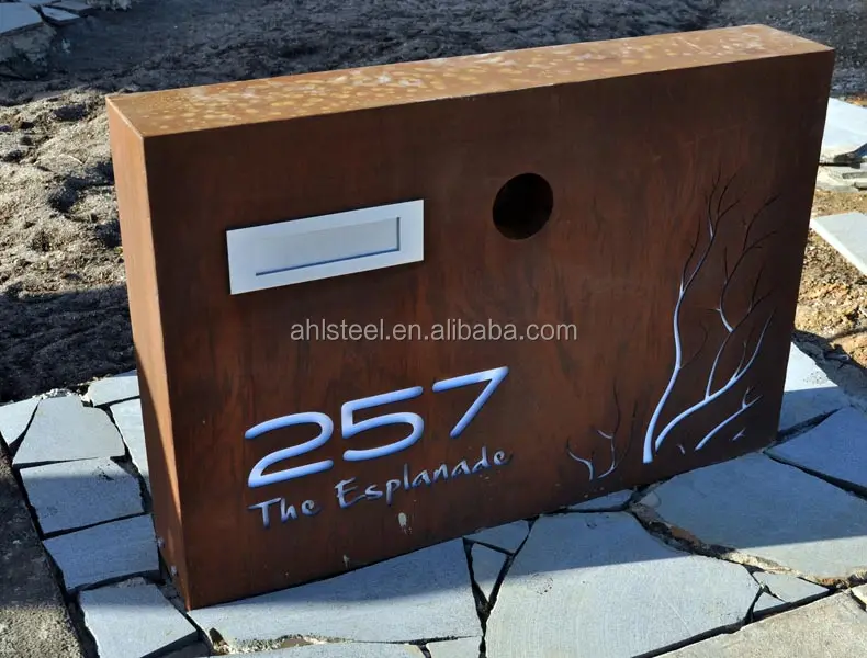 Laser Cut Rusty Decorative Corten Steel Letter Box Australia Buy Laser Cut Corten Steel Letter