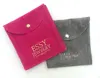 organic custom material packing suede jewelry snap button pouch