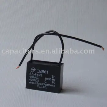 Mejor Precio Cbb61 De Ventilador De Techo Condensador 2,5 Uf Cbb61 Doble Ventilador De Techo 2 Alambre De Condensador De