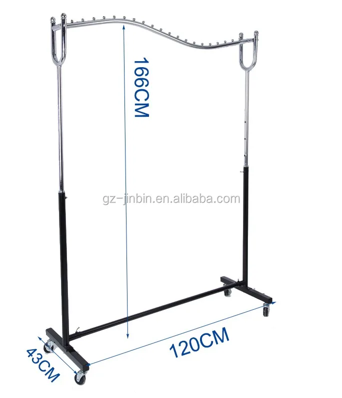 Metal adjustable cloth display rack/ clothes drying display stand rack supplier