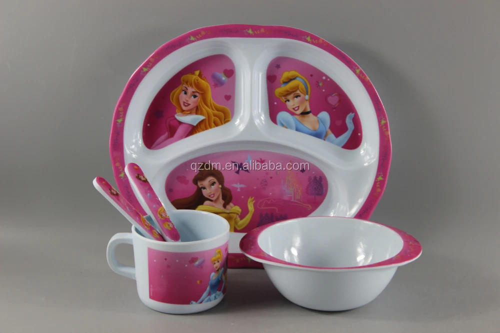 Color Box Package Melamine Dinner Sets For Children